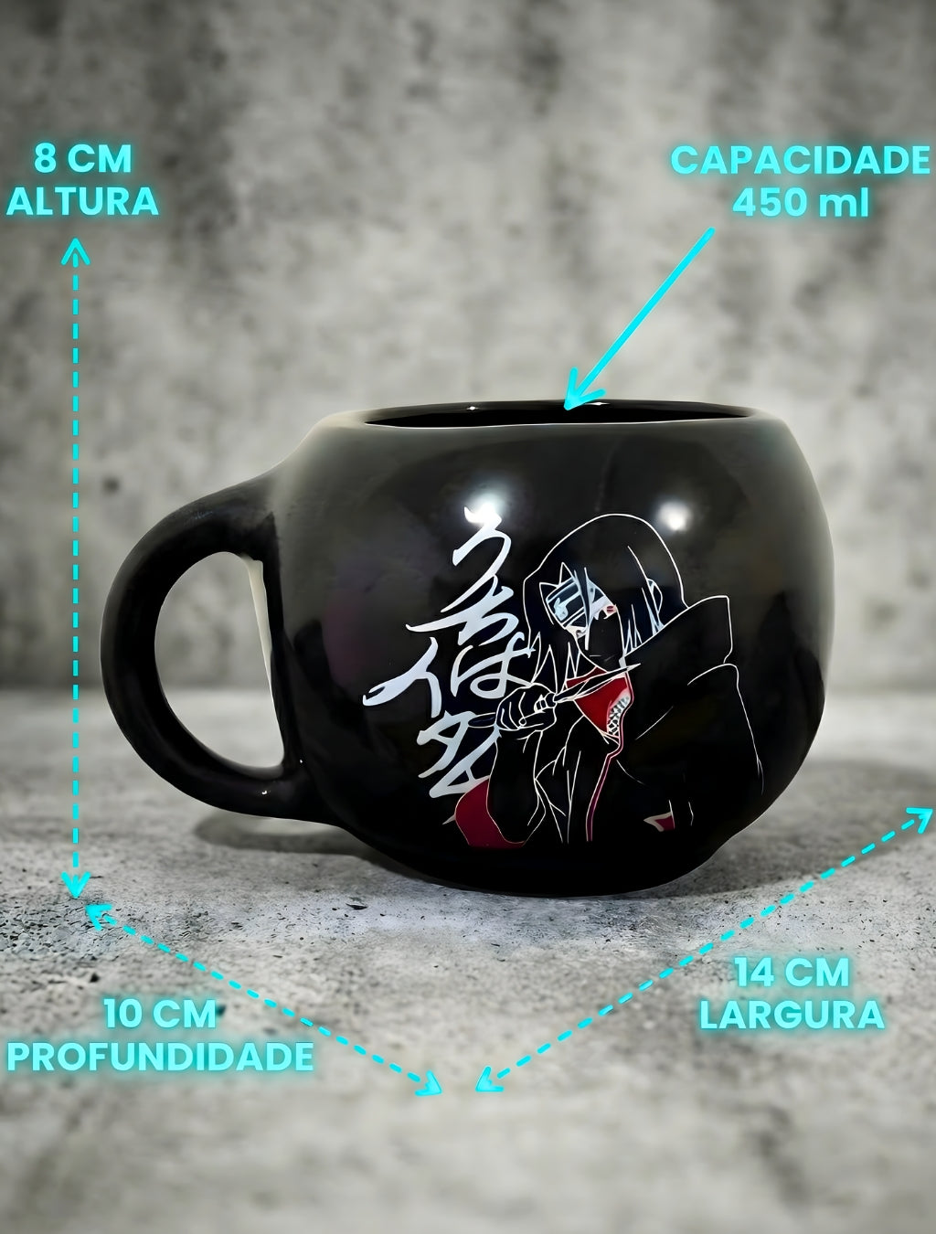 CANECA ITACHI UCHIHA DESIGN EXCLUSIVO PARA FÃS DE NARUTO E COLECIONADORES NERD