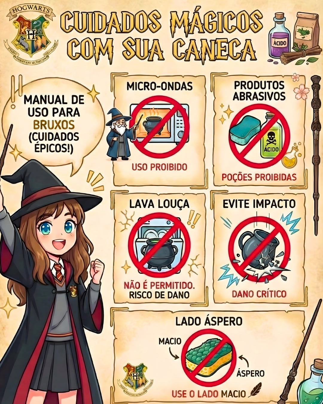 CANECA HARRY POTTER CALDEIRÃO HOGWARTS 3D PREMIUM 500ML